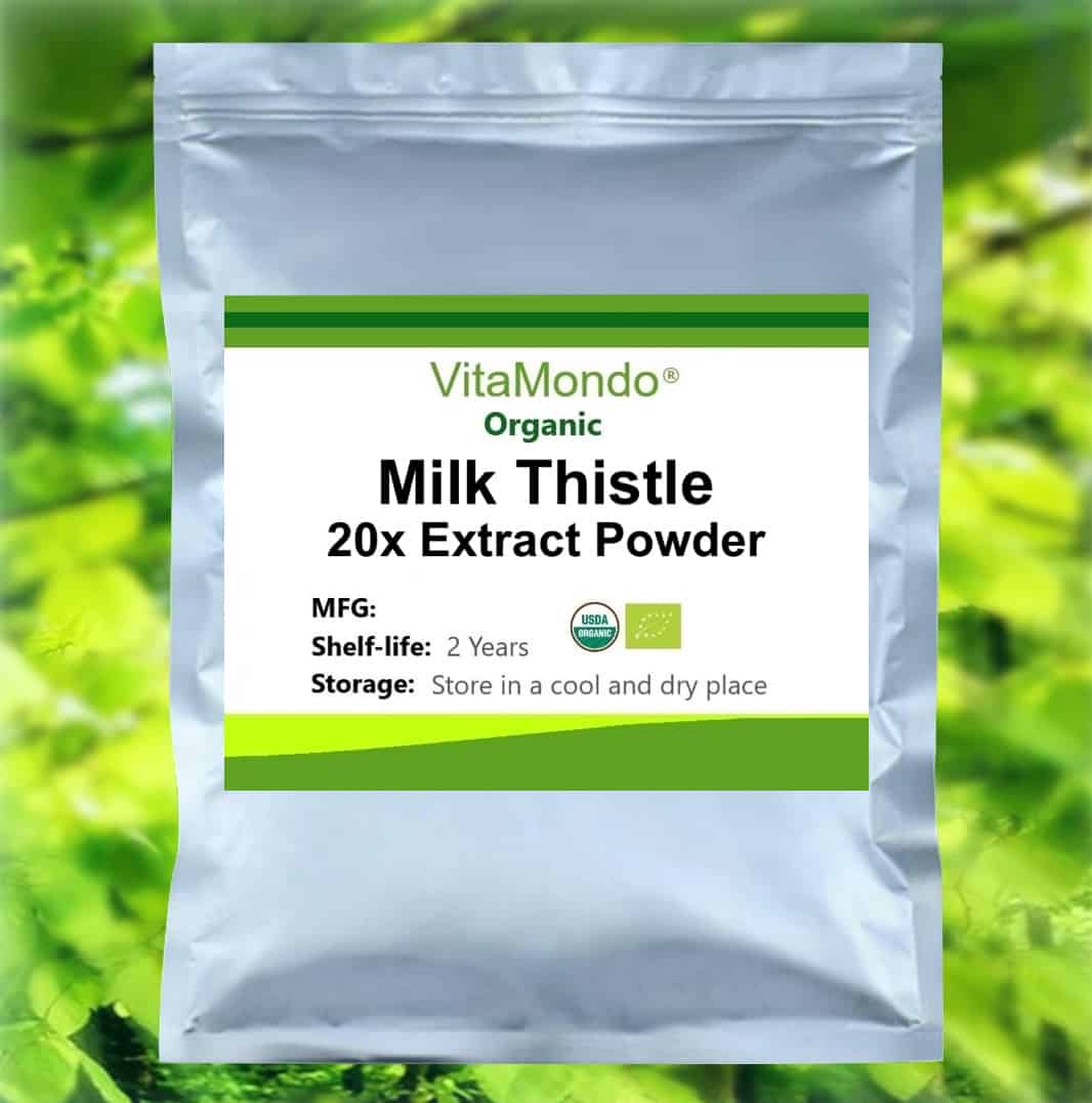 Organic Milk Thistle Extract 20x Powder Silymarin VitaMondo
