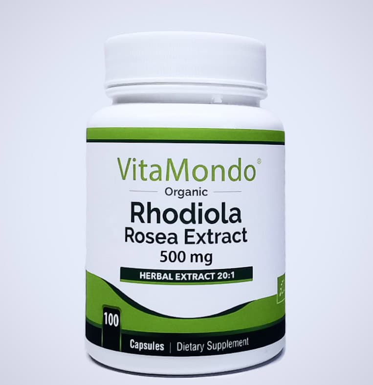 Organic Rhodiola Rosea Supplement 500mg Capsules Calm 1