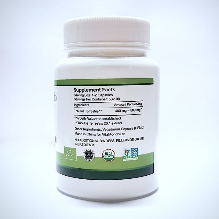 Organic Tribulus Terrestris Supplement- 400 mg 100 Capsules- Facts