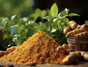 Turmeric root contains small amounts of curcumin