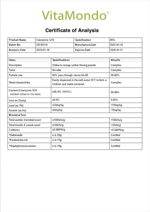 Coenzyme Q10 (Ubiquinol) Supplement 98%: 400 mg * 100 Caps - Image 4