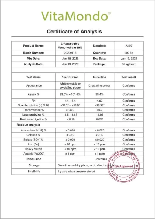 Premium L-Asparagine 99%: 100g-1kg – Antioxidant, Brain, Metabolism - Image 2