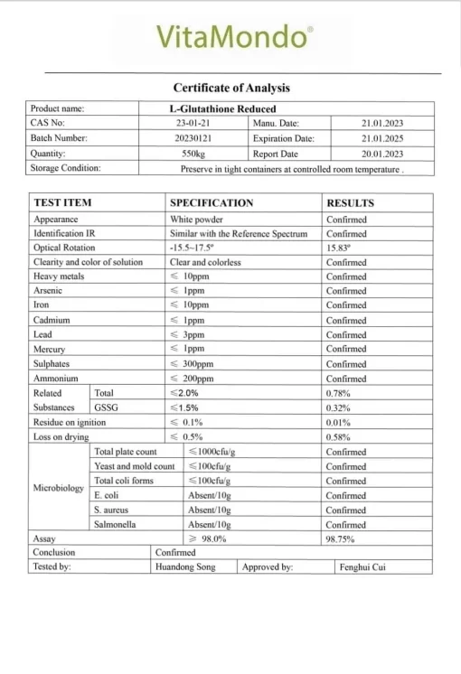 L-Glutathione Supplement 98% (GSH): 400 mg * 100 Capsules - Image 4