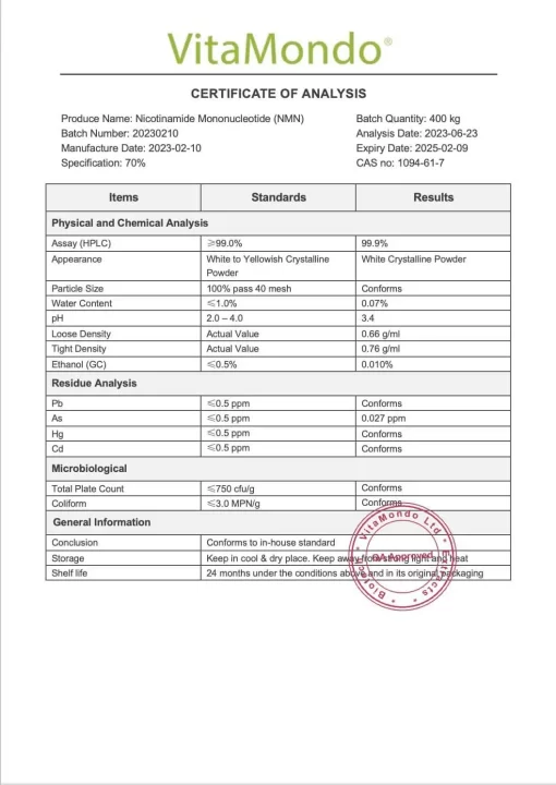 Premium NMN (Nicotinamide Mononucleotide) 99% – 100g-500g - Image 4