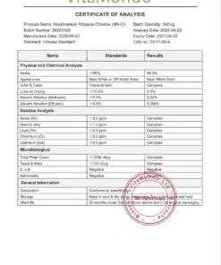 Nicotinamide Riboside Chloride 99% COA 2025 VitaMondo