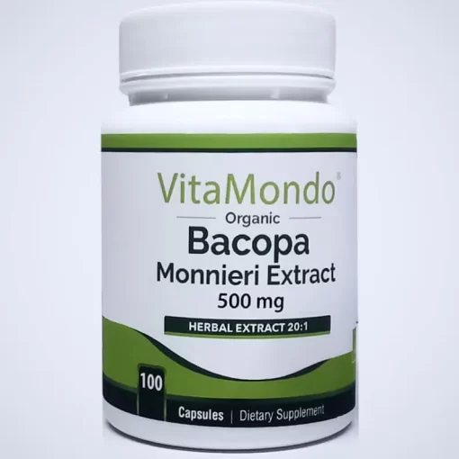 Organic Bacopa Monnieri Supplement: 500 mg * 100 Capsules