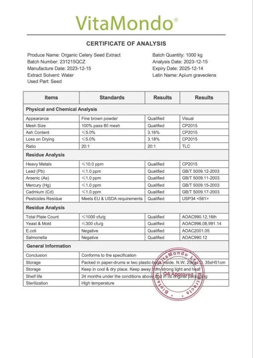 Organic Celery Seed Extract Powder: 100g-1kg – Apigenin - Image 3