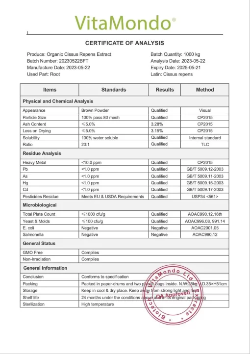 Organic Cissus Repens Extract: 100g-1kg – Blood Sugar - Image 3