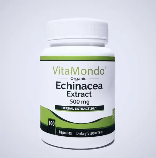 Organic Echinacea Capsules: 500 mg * 100 Caps – Flu, Immunity