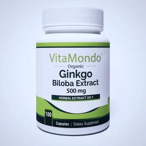 Organic Ginkgo Biloba Capsules: 500 mg * 100 Caps – Cognition