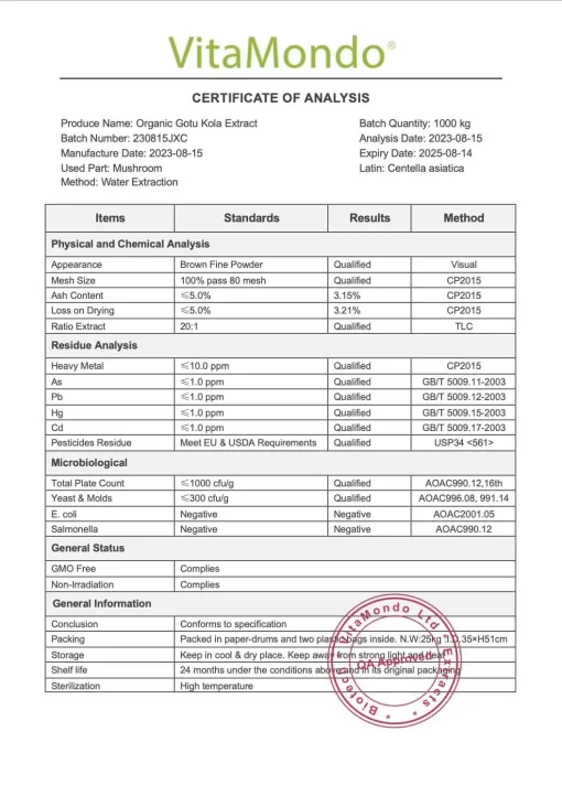 Organic Gotu Kola Extract Powder: 100g-1kg – Memory, Centella Asiatica - Image 3