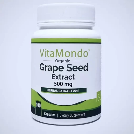 Organic Grape Seed Extract: 500 mg * 100 Capsules – OPC