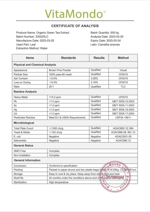 Organic Green Tea Extract: 100g-1kg – Polyphenols, Antioxidants - Image 3