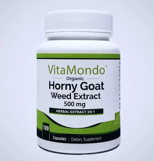 Organic Horny Goat Weed: 500 mg * 100 Capsules – Epimedium