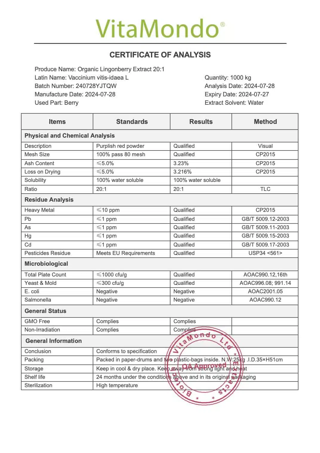 Organic Lingonberry Extract Powder: 100g–1kg – Urinary & Wellness Support - Image 3