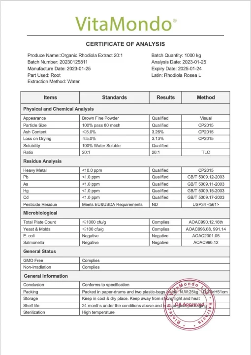 Organic Rhodiola Rosea Supplement: 500 mg * 100 Caps – Immunity - Image 6