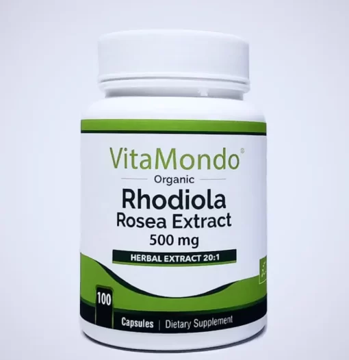 Organic Rhodiola Rosea Supplement: 500 mg * 100 Caps – Immunity