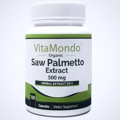 Organic Saw Palmetto Supplement: 500 mg * 100 Capsules