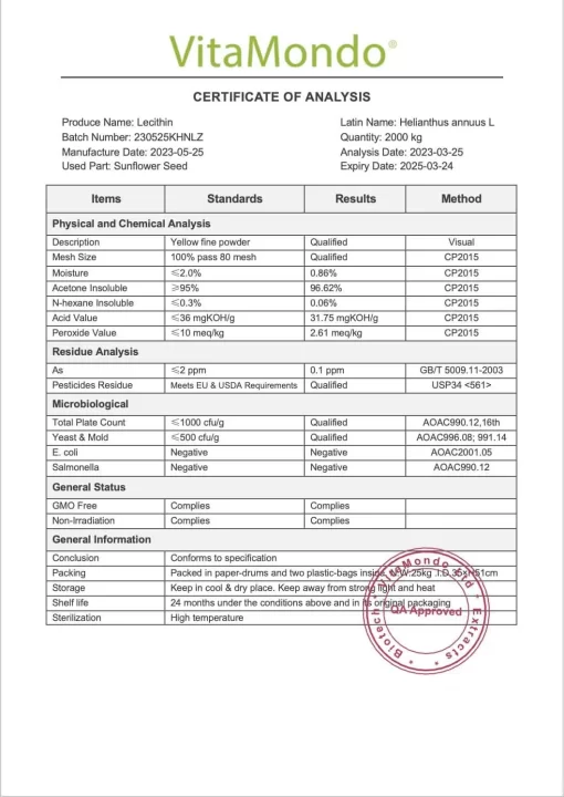 Organic Sunflower Lecithin Powder: 100g-1kg – Memory, Heart - Image 4
