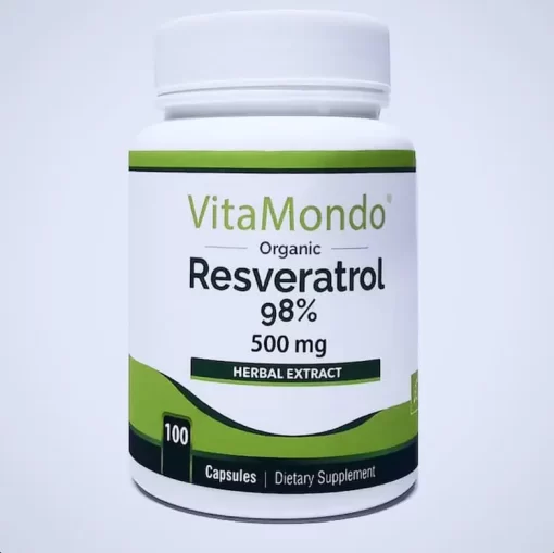 Organic Trans Resveratrol Supplement 98%: 500 mg * 100 Caps – Heart