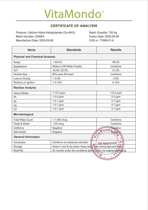 Premium Calcium AKG (Alpha Ketoglutarate): 100g-1kg – Aging, Weight - Image 2