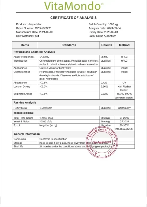 Premium Hesperidin 95% Citrus Extract: 100g-1kg – Antioxidant, Heart *Sale* - Image 3