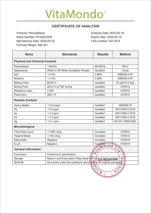 Premium Pterostilbene 99%: 100g-500g – Memory *Sale* - Image 2