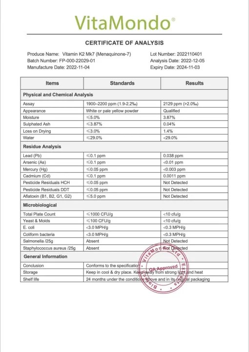 Premium Vitamin K2 Menaquinone-7 (MK7) 0.2% – Bones, Liver - Image 2