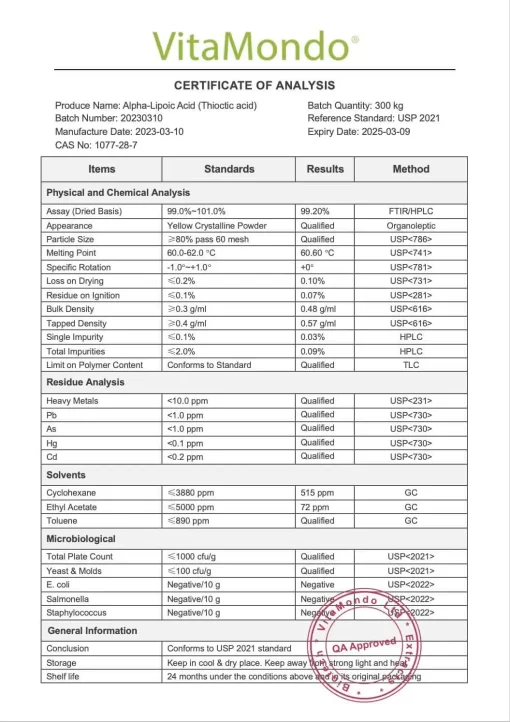 Premium Alpha-Lipoic Acid (ALA) 99%: 100g-1kg – Antioxidant - Image 3