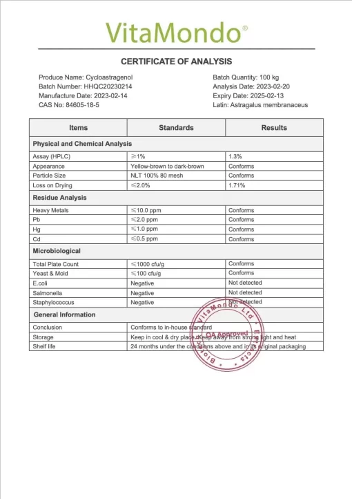 Premium Cycloastragenol Powder: 100g-1kg – Telomeres - Image 3