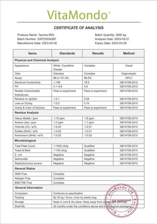 Premium Taurine 99%: 100g-1kg – Antioxidant, Immune *Sale* - Image 3