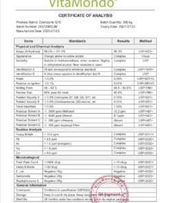 Coenzyme Q10 99% COA VitaMondo New Stamped