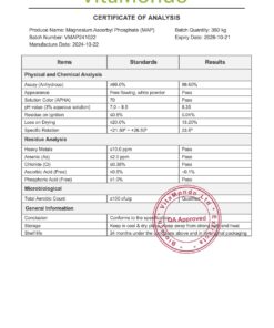 Magnesium Ascorbyl Phosphate (MAP) 99% COA 2026 VitaMondo