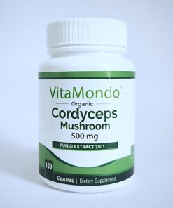 Organic Cordyceps Supplement Capsules Front