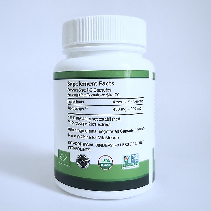 Organic Cordyceps Supplement Capsules Ingredients