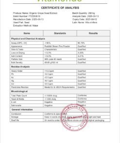 Organic Grape Seed Extract COA VitaMondo stamped 2025